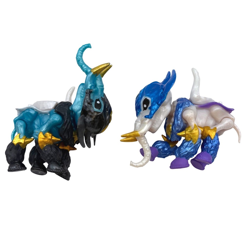Treasure X Fire Vs Ice Extinct Beasts Frost Smasher Mammoth Lot Blue Black Moose